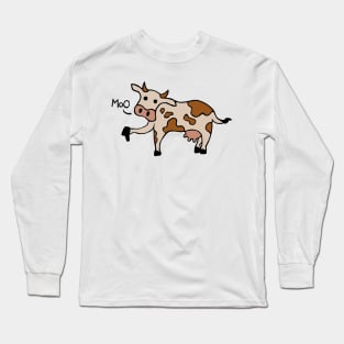 Moo / Boo Cow Thumbs Down Long Sleeve T-Shirt